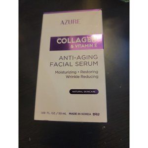 Azure COLLAGEN & VITAMIN E ANTI-AGING FACIAL SERUM, 1.7 Oz. New NO WRINKLES